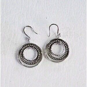 Touchstone Crystal by Swarovski ROUND and ROUND Earrings Crystals Brass Plated